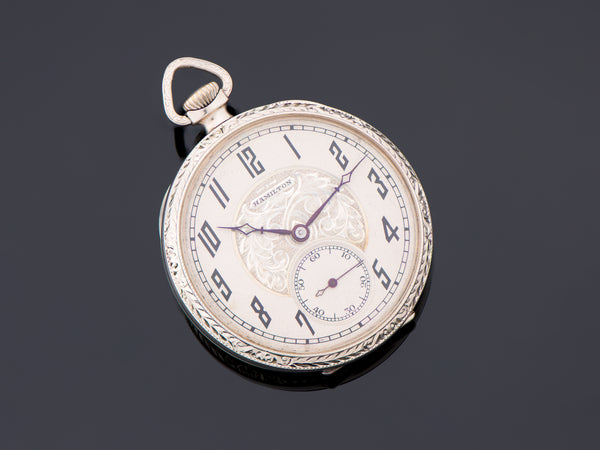 Hamilton Model 900 White Gold Filled Pocket Watch