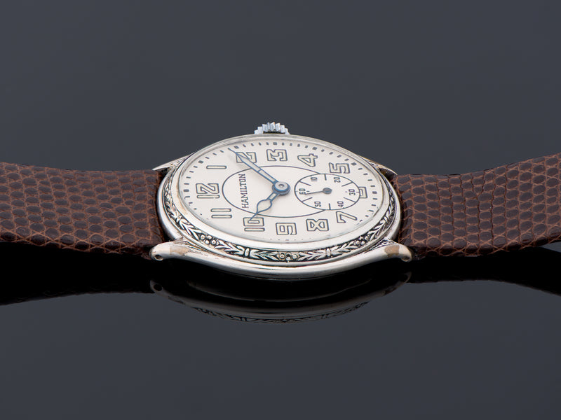 Hamilton Oval White Gold Filled Watch