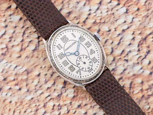 Hamilton Oval White Gold Filled Watch