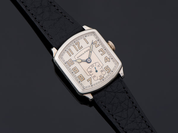 Hamilton Tonneau White Gold Filled Watch