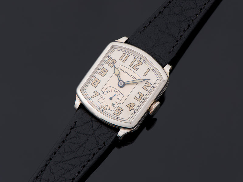 Hamilton Tonneau White Gold Filled Watch