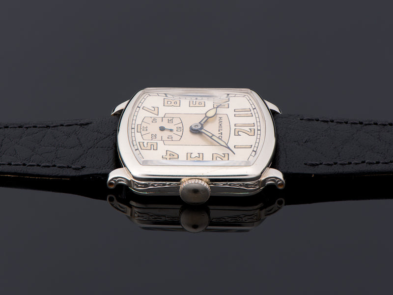 Hamilton Tonneau White Gold Filled Watch