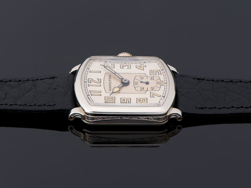 Hamilton Tonneau White Gold Filled Watch