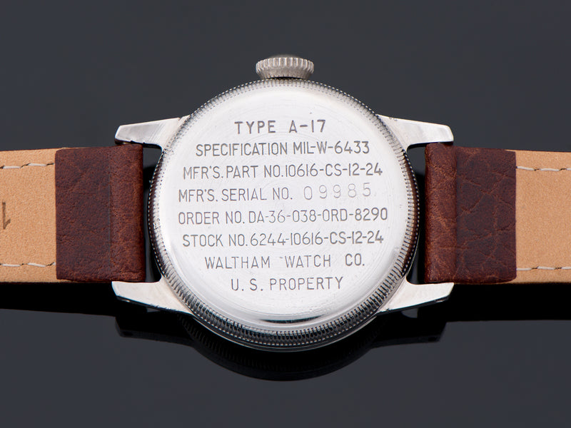 Waltham Vietnam Era Military Hacking A-17 Watch Case Back