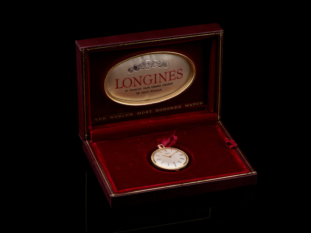Longines 14K Gold Pocket Watch / Pendant Watch \u0026 Box NOS, image size:1024x768
