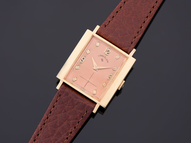 Lord Elgin 18K Yellow Gold Rectangular Watch