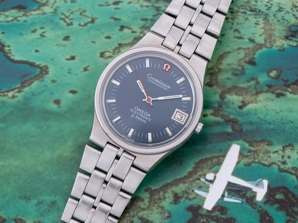 Omega Constellation Steel Chronometer f300 Tuning Fork Watch & Bracelet