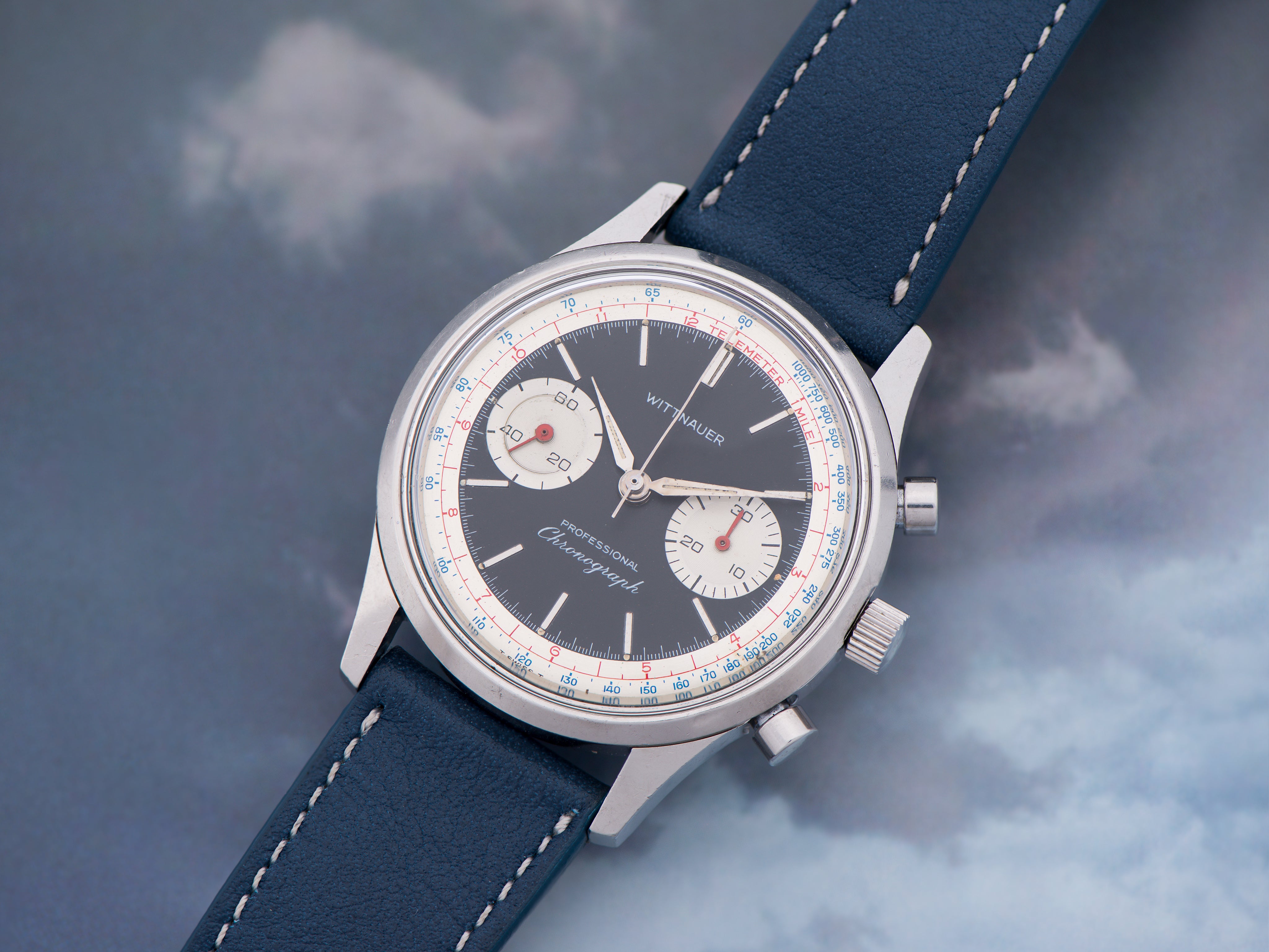 Wittnauer Stainless Steel Professional Chronograph Landeron 51 14YA Wa