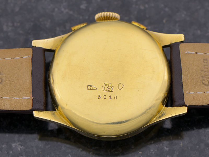 Iaxa Landeron 49 Chronograph 18K Solid Gold Watch