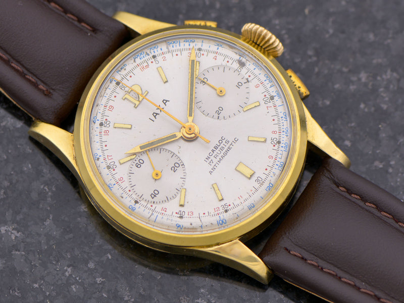 18K Solid Gold Iaxa Landeron 49 Chronograph