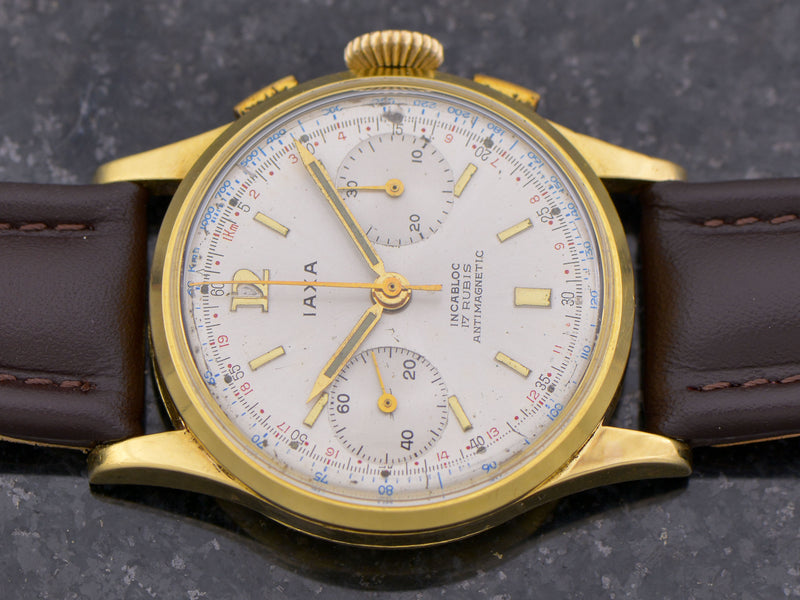 18K Solid Gold Iaxa Landeron 49 Chronograph