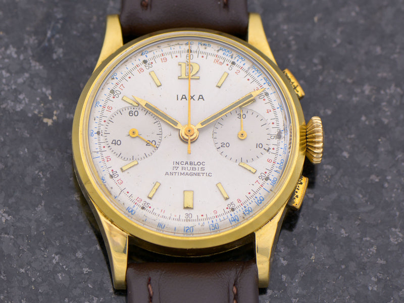18K Solid Gold Iaxa Landeron 49 Chronograph
