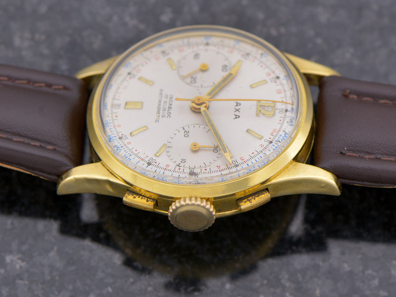 18K Solid Gold Iaxa Landeron 49 Chronograph