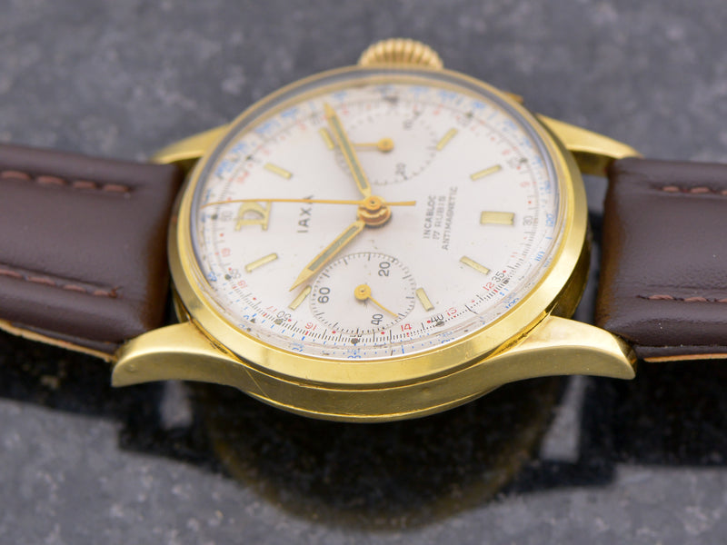 18K Solid Gold Iaxa Landeron 49 Chronograph