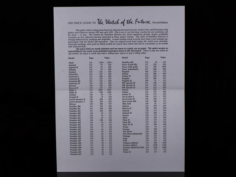 1993 Price Guide to The Watch Of The Future Second Edition