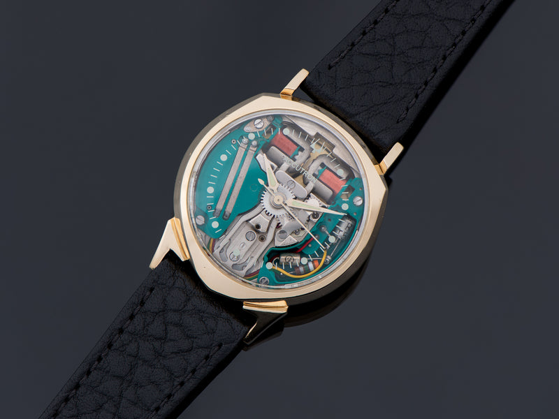 Accutron Alpha Spaceview 14K Yellow Gold Watch