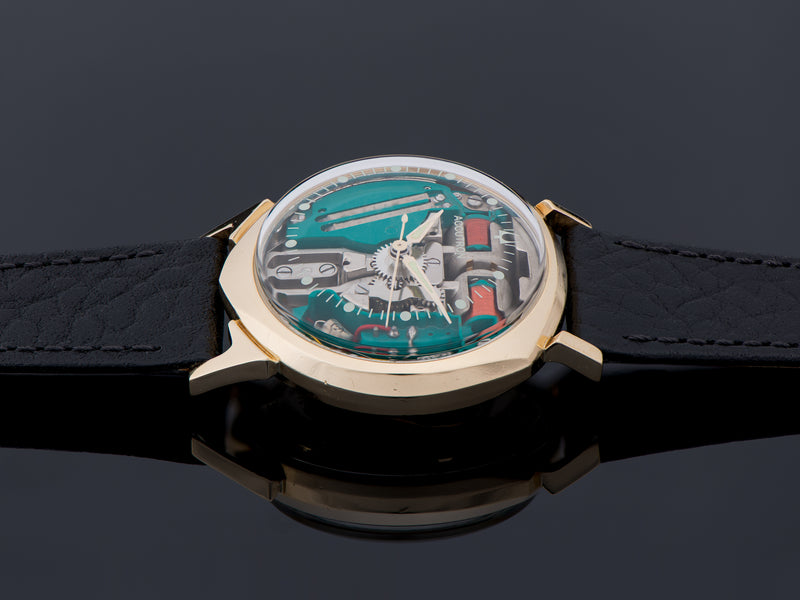 Accutron Alpha Spaceview 14K Yellow Gold Watch