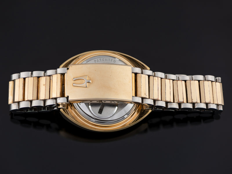 Bulova Accutron Marked Two Tone Bracelet with Folding Clasp