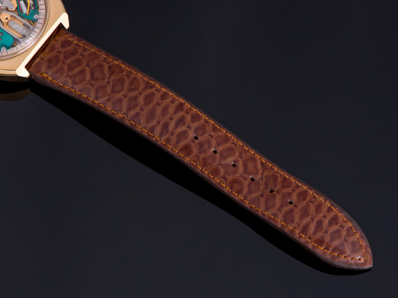 Accutron Signed Brown Snake Grain Watch Strap