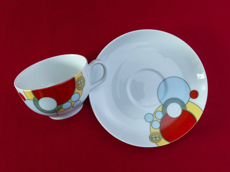 Vintage NOS Art Deco Cabaret China Dishes by Noritake, 1984 1920's design Cup & Saucer