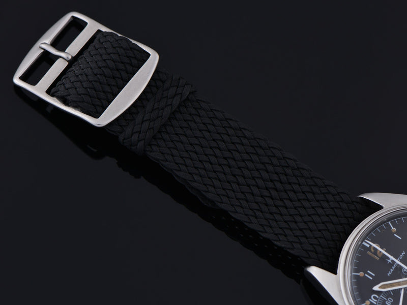 Black Mesh Watch Strap with matching silver tone buckle