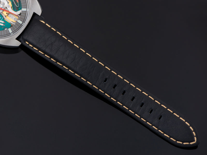 Brand New Genuine Leather Black Alligator Grain Watch Strap