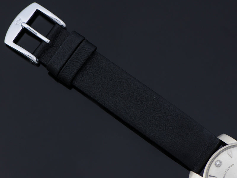 Brand New Genuine Leather Black Band with matching Silver Tone Buckle