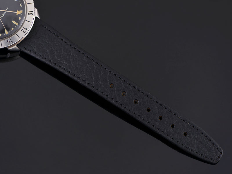 Brand New Genuine Leather Black Calf Grain Strap