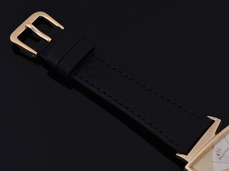 Brand New Genuine Leather Black Calf Watch Strap with Matching Gold Tone Buckle