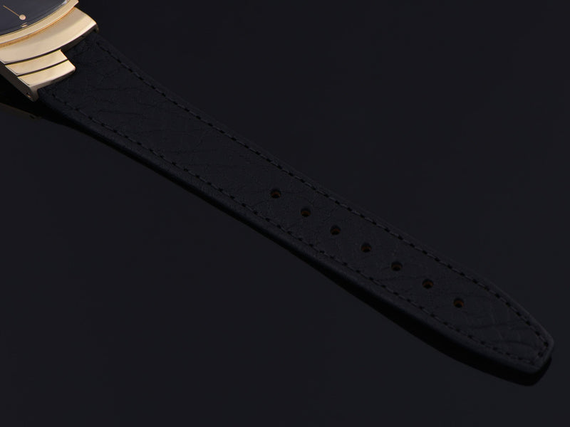 New Genuine Leather Black Watch Strap