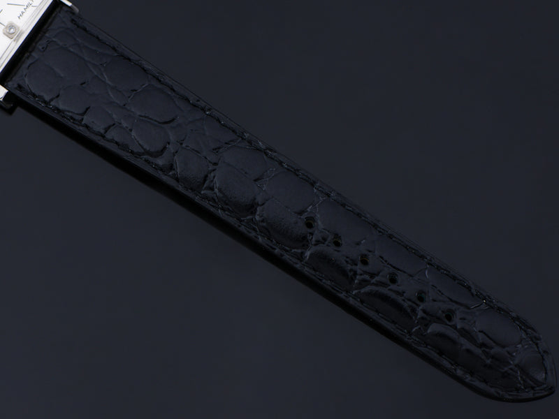 Brand New Genuine Leather Black Crocodile Grain Band
