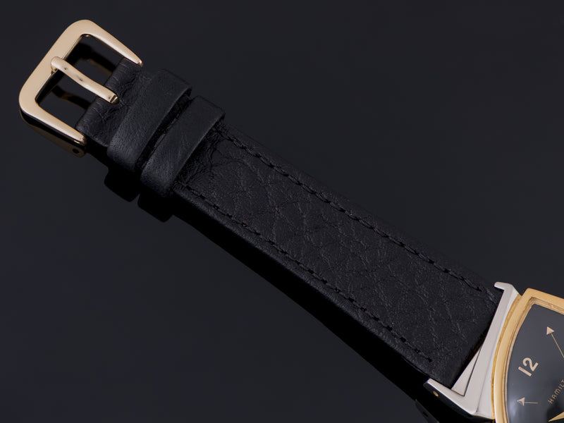 Brand New Genuine Leather Black Strap With Matching Gold Tone Buckle