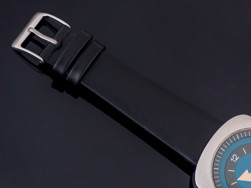 Brand New Genuine Leather Black Strap with Silver Tone Buckle