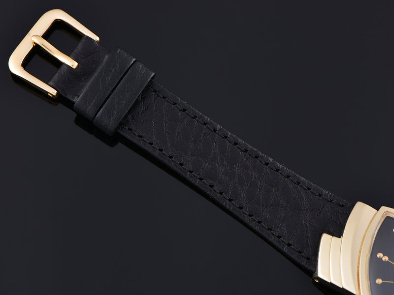 Brand New Genuine Leather Black Strap with matching Gold Tone Buckle