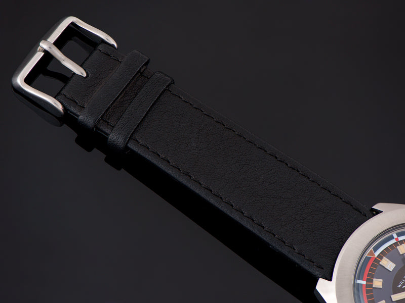 Brand New Genuine Leather Black Strap with matching Silver Tone Buckle