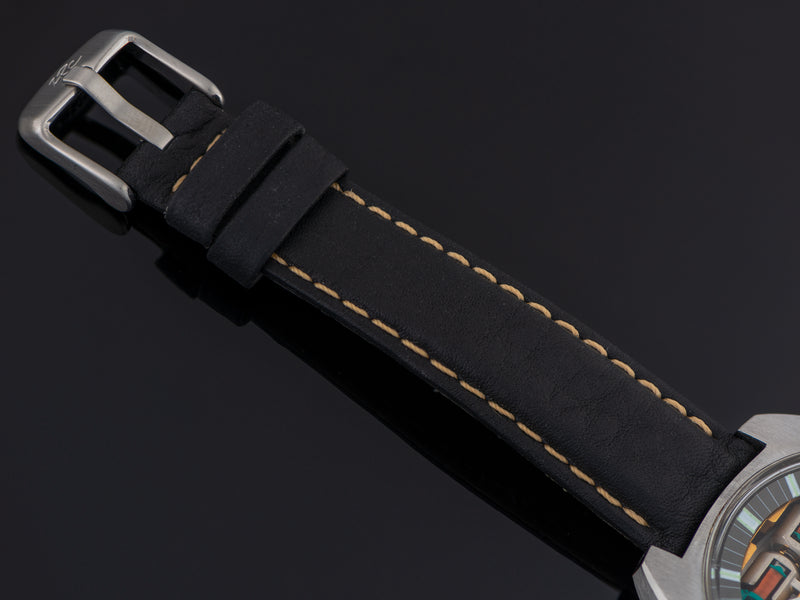 Brand New Genuine Leather Black Strap with steel buckle
