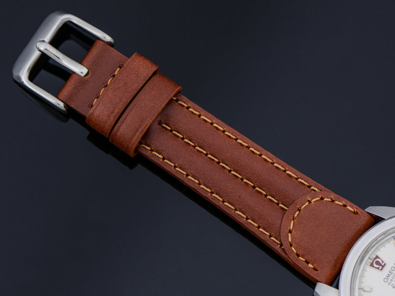 Brand New Genuine Leather Brown Watch Band with Silver Tone Buckle