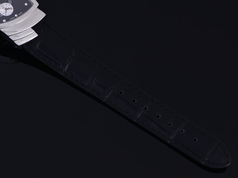 Brand New Genuine Leather Crocodile Grain Black Watch Strap