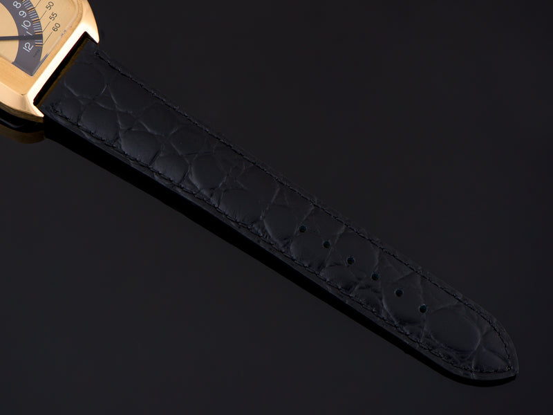 Brand New Genuine Leather Crocodile Grain Black Watch Strap
