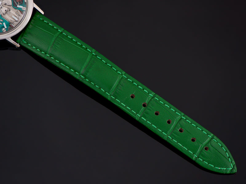 Brand New Genuine Leather Green Crocodile Grain Strap
