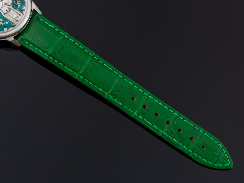 Brand New Genuine Leather Green Crocodile Grain Strap