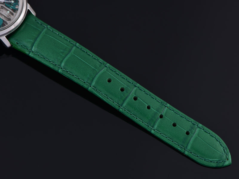 New Genuine Leather Green Crocodile Grain Watch Strap