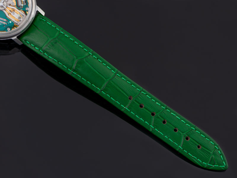 Brand New Genuine Leather Green Crocodile Grain Watch Strap