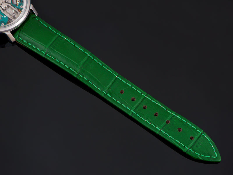 Brand New Genuine Leather Green Crocodile Grain Watch Strap
