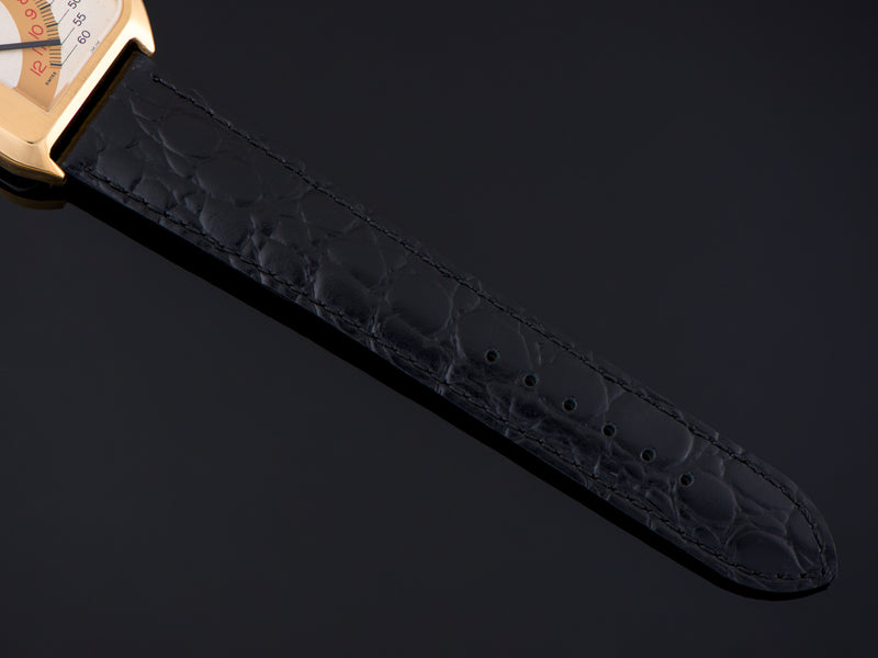 Brand New Genuine Leather Crocodile Grain Black Strap