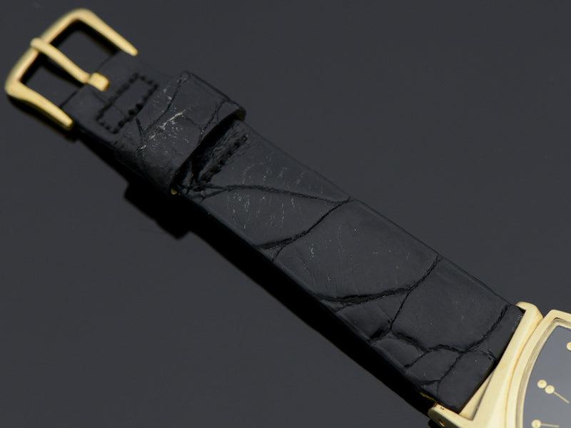 Brand New Genuine Turtle Black Band with Hamilton signed yellow gold filled buckle