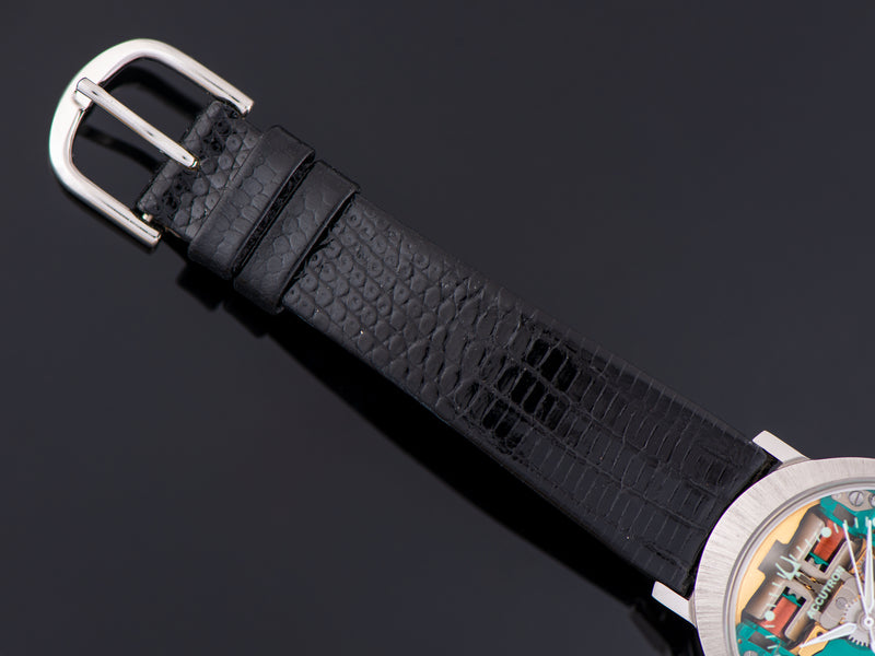 Brand New Old Stock Genuine Lizard Accutron Marked Watch Strap with matching Silver Tone Buckle