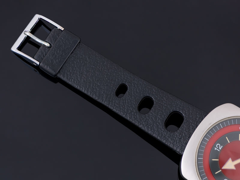 Brand New Rubber Rally Style Black Band with Silver Tone Buckle