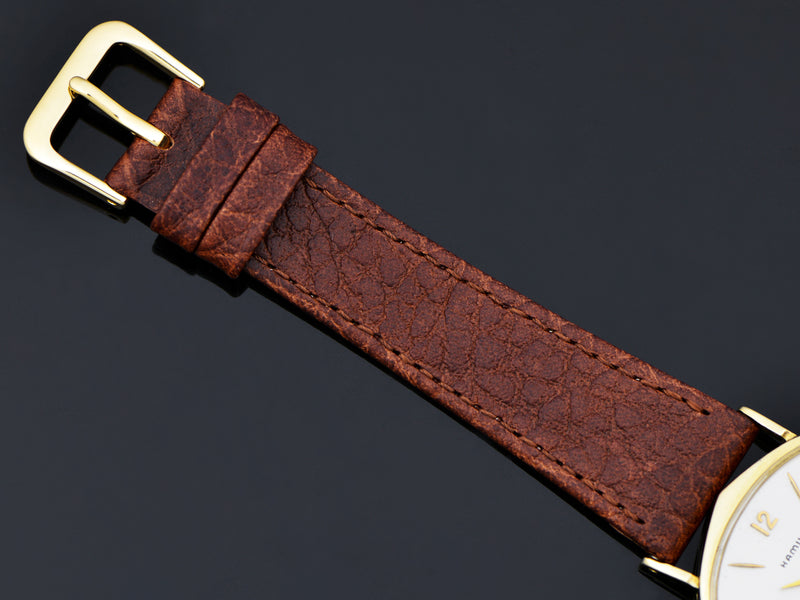 Brand new genuine Leather Brown Strap with matching gold tone buckle