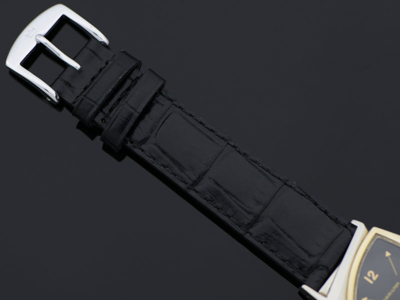 Brand New Crocodile Grain Black Band With Silver Tone Buckle